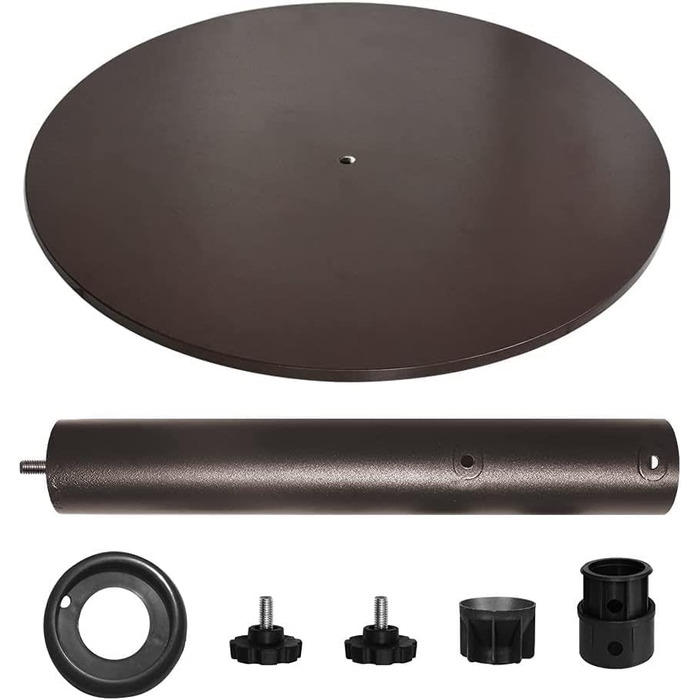 Підставка для парасольки EliteShade кругла зі сталі, до 63,5 кг, для ринку, тераси, на відкритому повітрі, міцна, з мішком для піску (пісок не входить до комплекту), червоно-коричневий бронзовий колір