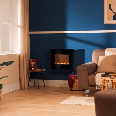 Електричний декоративний камін Cecotec ReadyWarm 2690 Flames Connected, 2000 Вт, Wi-Fi, білий, для обігріву 25 м², дистанційне керування, загартоване скло, 26 дюймів