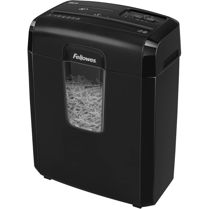 Fellowes LX50 – Шредер для офісу та дому, 8 листів, Cross Cut, 17л кошик, чорний