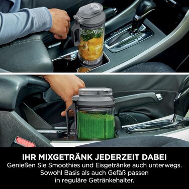 Портативний блендер Ninja Blast Max: 570 мл, акумулятор, чаша та кришка, 3 функції, для смузі та протеїнових коктейлів, сірий BC251EUGY