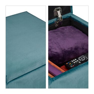 Relaxdays М'який пуф з місцем для зберігання