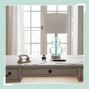 Лампа для столу Relaxdays зі скляною основою та тканинним абажуром