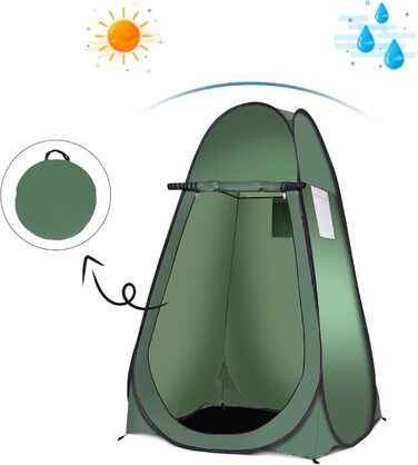 Намет-роздягальня Relax4Life Pop-up, душовий намет, туалетний намет, 120x120x190 см (зелений)