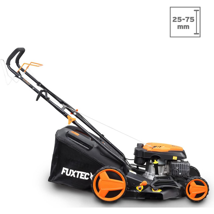 Бензиновий газонокосарка FUXTEC FX-RM4346 4-в-1 з приводом на задні колеса, ширина косіння 42 см, 46 см об'єм двигуна, 40л травоспікач