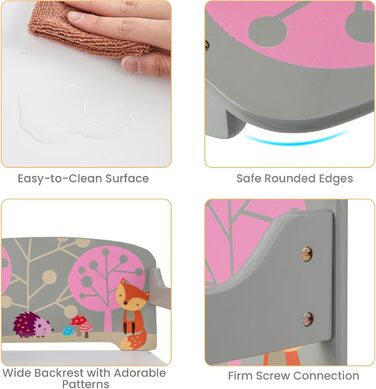 LIFEZEAL 3 в 1 дитяча лавка-стілець з місцем для зберігання та підлокітниками, лавка-сховище для іграшок для дітей 3-7 років (сіра)