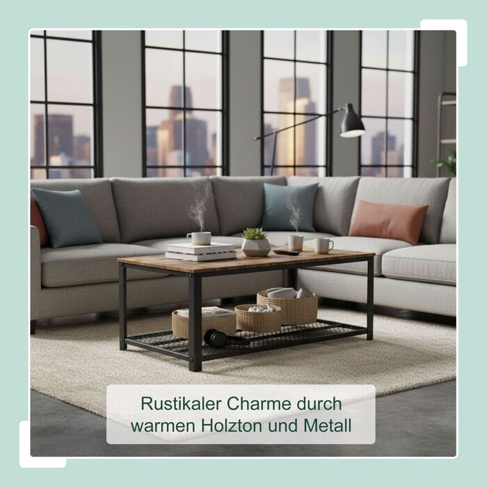 Столик журнальний Relaxdays з решітчастою полицею