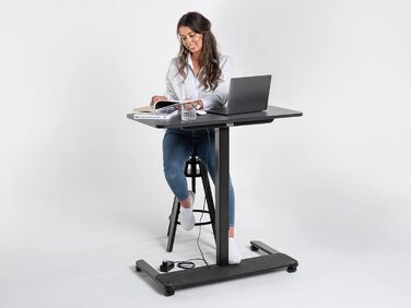 Письмовий стіл Yaasa One Standing Desk, 951 см, білий, невеликий практичний стіл поміщається в кожному кутку, гарантія 5 років, електричний стіл для домашнього офісу з регулюванням висоти, стіл з регулюванням висоти (темно-сірий/чорний)