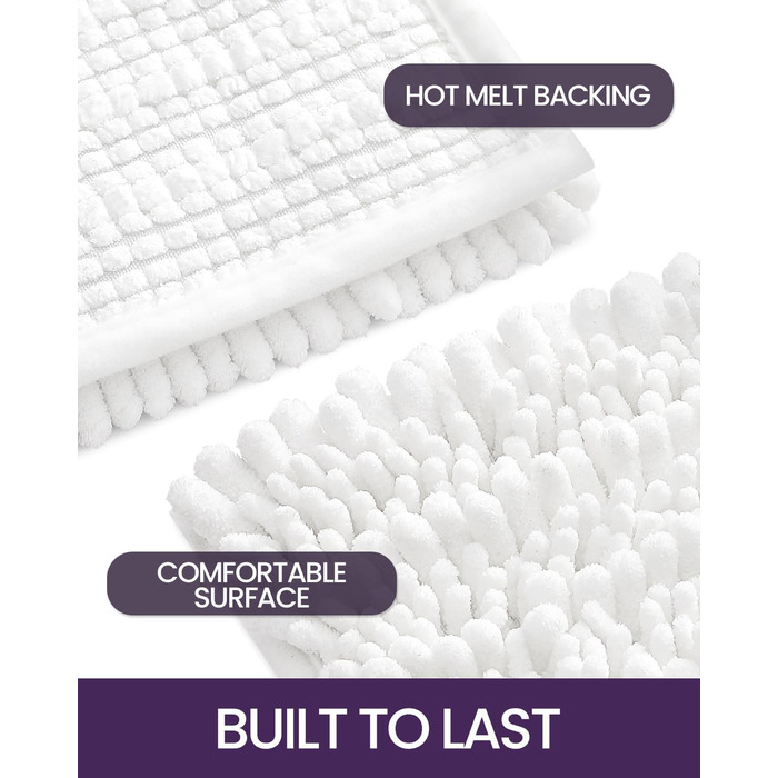 Килимок для ванної кімнати DEXI Chenille, м'який, товстий, антиковзний, 50,8 x 81,3 см, оливковий