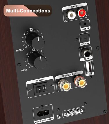 LONPOO LP-42S/LP-42M-BR: Компактні Bluetooth колонки з USB, AUX та виходом на навушники | 30W, 3-дюймовий динамік, дерев'яний корпус