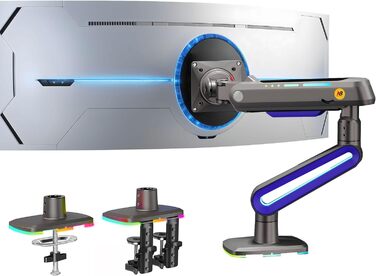 Кріплення для монітора NB Ergonomic RGB, сумісне з моніторами 32-60 дюймів, вантажопідйомність до 20 кг, VESA 75/100 мм (фіолетовий)
