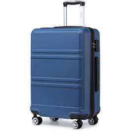 KONO Валіза середнього розміру 24 дюйми, ABS, з TSA-замком, 4 колеса, 65×44×25.5 см, темно-синій