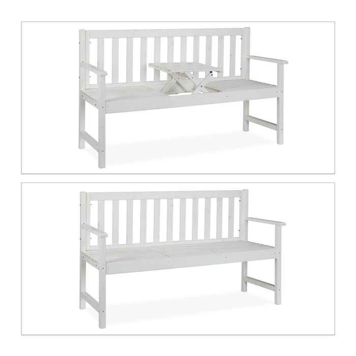 Відпочинкова лавка Relaxdays з білим столиком