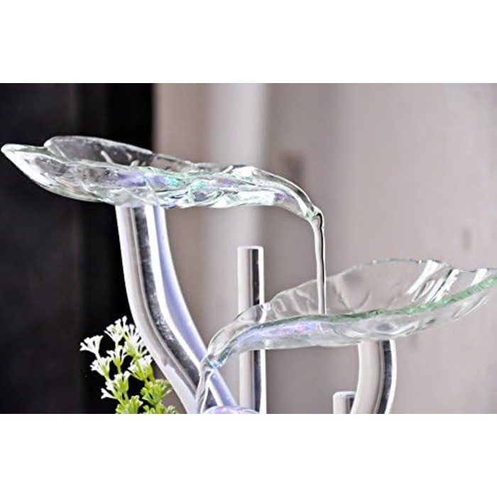 Внутрішній фонтан з кераміки та скла, декор для медитації, чаша Zen, подарунок, 20x23x23 см, Salt Range Pakistan Zen'light (Flower)