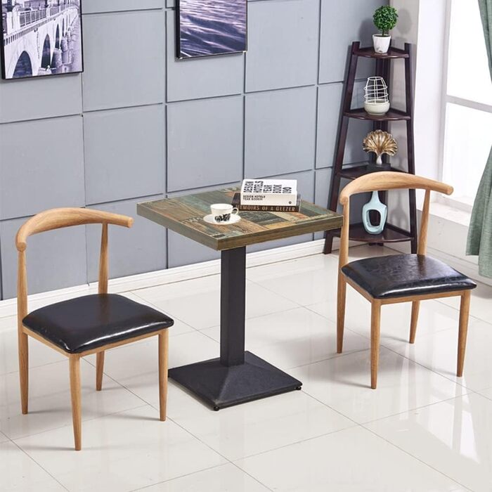 Стол кухонний Homewell квадратний на одній ніжці, для 4 осіб, 60x60x75 см, коричневий (вінтажний квітковий принт)