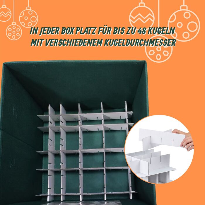 Набір з 3 коробок для зберігання новорічних кулічок Relaxdays