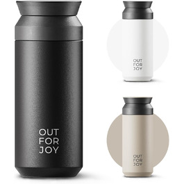 Термокружка з нержавіючої сталі 350 мл | Термокружка для кави з собою | Зі знімним кришкою, подвійні стінки, ізольована | Кава та чай з собою - туристична кружка | Зберігає тепло 4 години / холод 8 годин (Чорний Midnight)