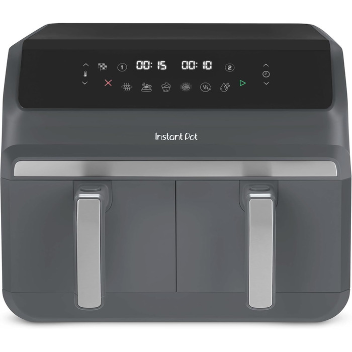 Фритюрниця повітряна Instant Pot Vortex Compact Trüffel Grau 5 л, сіра, 4-в-1: смаження, сушка, випікання, розігрів, антипригарне покриття, легко мити, для сім'ї