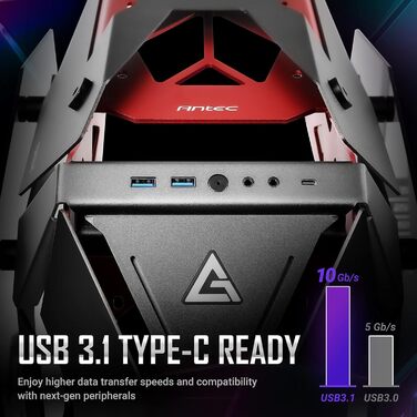 Ігровий корпус Antec Torque Midi-Tower чорний/червоний, алюмінієвий, підтримка ATX/EATX/ITX/Micro ATX