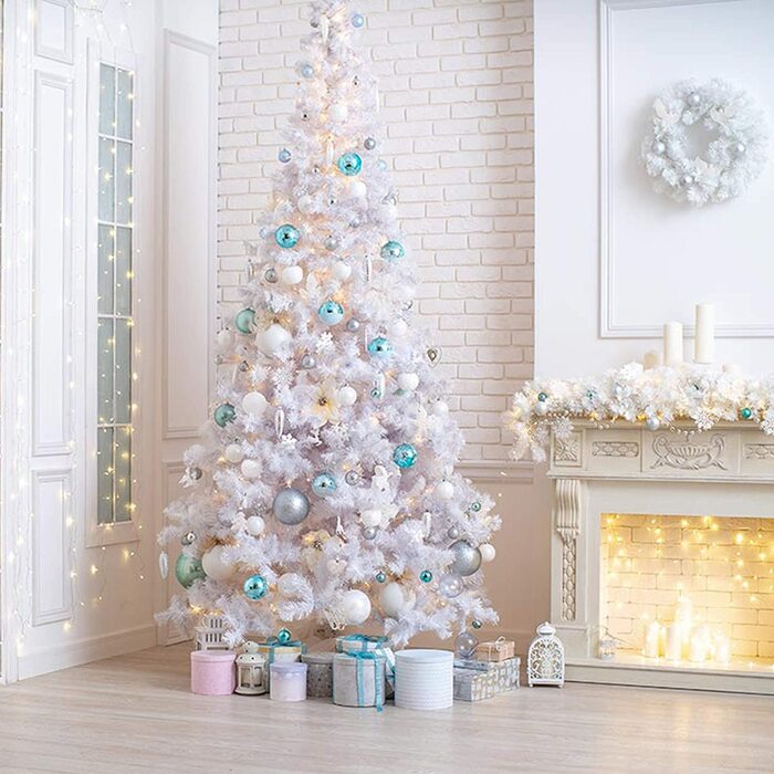 Біла ялинка Різдвяна ялинка унікальне штучне штучне дерево Різдвяна прикраса вогнестійкий для дому
