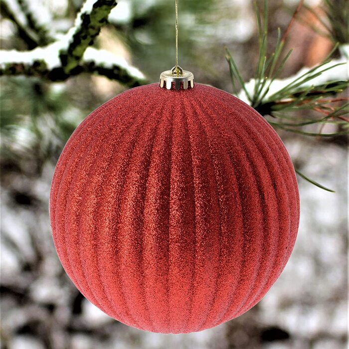 Різдвяні кулі вуличні ялинкові кулі, морозостійкі і стійкі до атмосферних впливів (кулька діаметром 18 см - , бордовий блиск)
