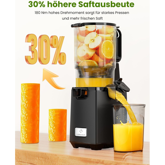 LINKChef Slow Juicer: повільний соковичавник для овочів та фруктів, 1.8 л, з функцією реверсу, BPA Free