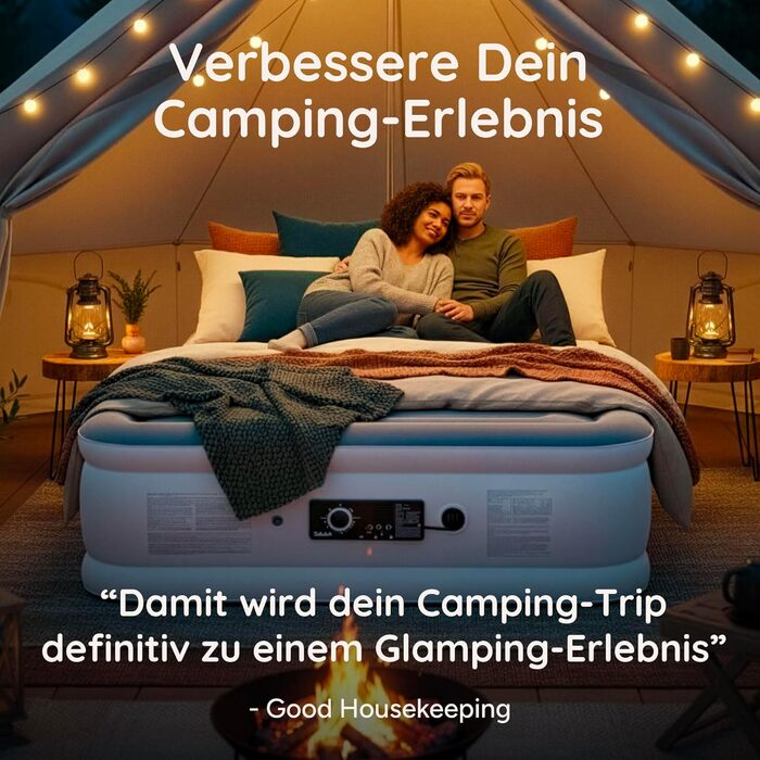 Huddle® Luxury King-Size Надувна Матрац з Інтегрованою Помпою та Технологією SlumberGuard™ | Комфортний Надувний Матрац