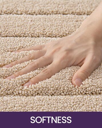 Килимок для ванної кімнати DEXI, преміум-якість, м'який, вбираючий, з антиковзаючою основою, 40,6 x 61 см, бежевий