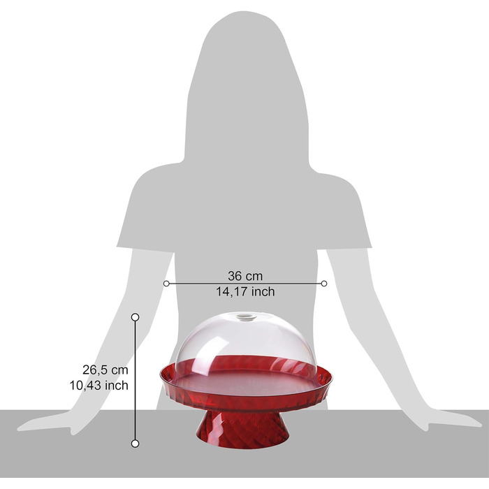 Форма для випічки Omada Design Linea Diamond з акрилу, 36 см, з кришкою, для фруктів та випічки, Made in Italy