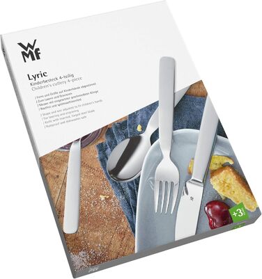 Набір дитячого столового прибору WMF First Lyric, нержавіюча сталь, 4 шт., для дітей від 3 років, Cromargan, з гравіюванням