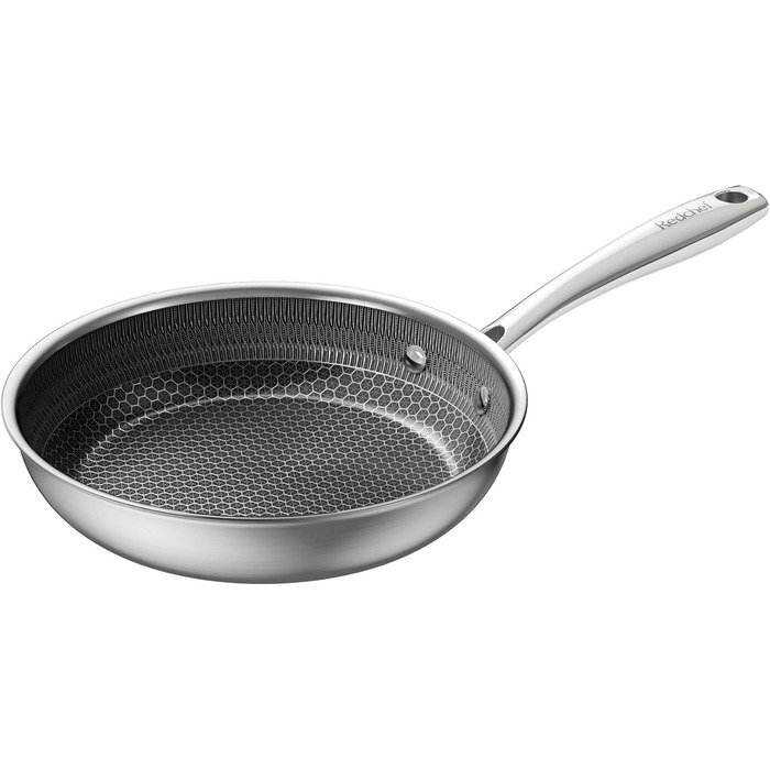 Сковорода Redchef з антипригарним покриттям, 20 см, чорна. Керамічна сковорода для яєць та омлетів, не містить PFAS, PFOA, PTFE. Підходить для індукційних плит, можна мити в посудомийній машині та використовувати в духовці.