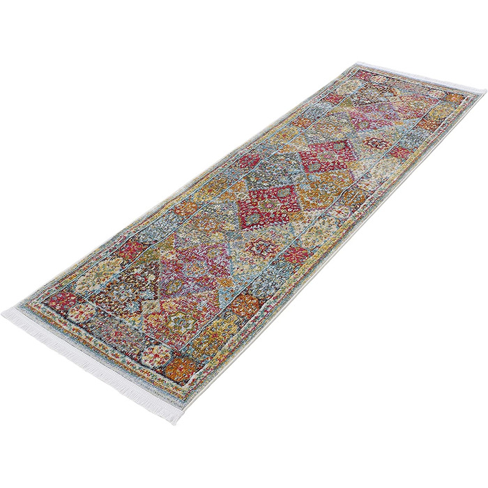 Вінтажний килим Harleen Runner Multicolor 60x180 см Квітковий Сучасний килим для вітальні та спальні 60x180 см Multicolor