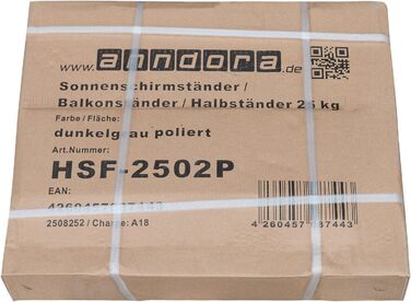 Підставка для парасольки Anndora Granit 25 кг, темно-сіра, для балкона, діаметр стієна до 48 мм