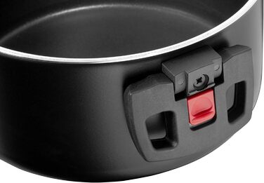 Набір каструль BALLARINI Click + Cook, 3 шт. (16, 20, 24 см), зі скляними кришками, з антипригарним покриттям, з відкидними ручками, чорний