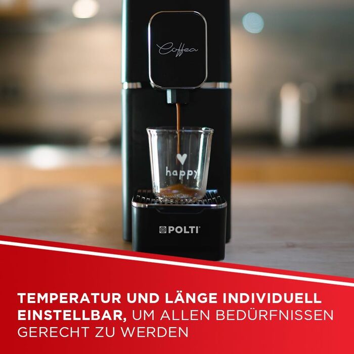 POLTI Coffea S15W: Еспресо-машина з сумісністю з E.S.E. Pads (44 мм), об'єм бака 0.85 л, тиск 19 Bar, білий/чорний колір