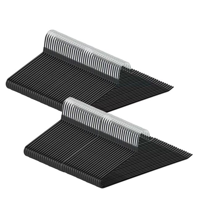 Чохли для штанів AIY0580B, 80 шт. - металеві вішалки для штанів з відкритими кінцями, чорні, рухомі, економія місця