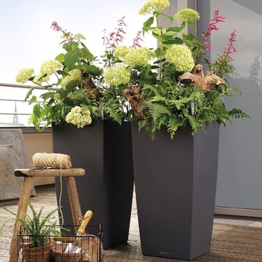 Lechuza Cubico Color 40 - Комплект для вирощування, сірий шифер, 39.5x39.5x75.5 см