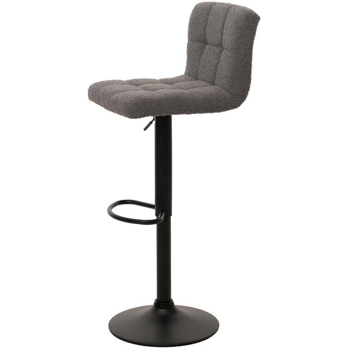 Набір з 2 барних стільців Mendler HWC-G87, регульовані по висоті, обертаються, з тканини Boucle (450г/м²), FSC® сертифіковані (темно-сірий)