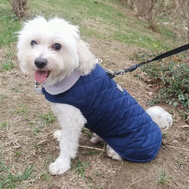 Куртка для собак Quali, водовідштовхувальне пальто для собак, м'який жилет з нагрудним ременем. жилет з нагрудним ременем, зимове пальто для домашніх тварин (темно-синій, M)