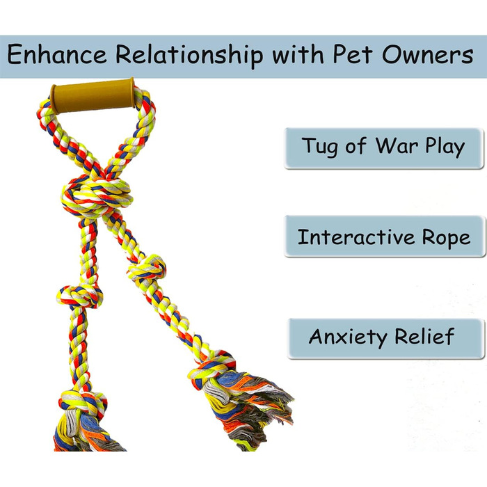 Іграшка-мотузка для собак Fejapa, міцна, інтерактивна (50 символів)