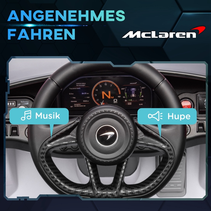 Електромобіль Kinder з дверима-крилами, з дистанційним керуванням, з плавним ходом та світлодіодним підсвічуванням, білий