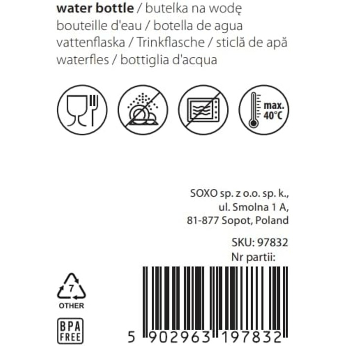 Пляшка для води MOMO WAY без бісфенолу А, 1.5-літрова пляшка для води з соломинкою без бісфенолу А, спортивна пляшка для спорту, Outoor, фіолетово-синій