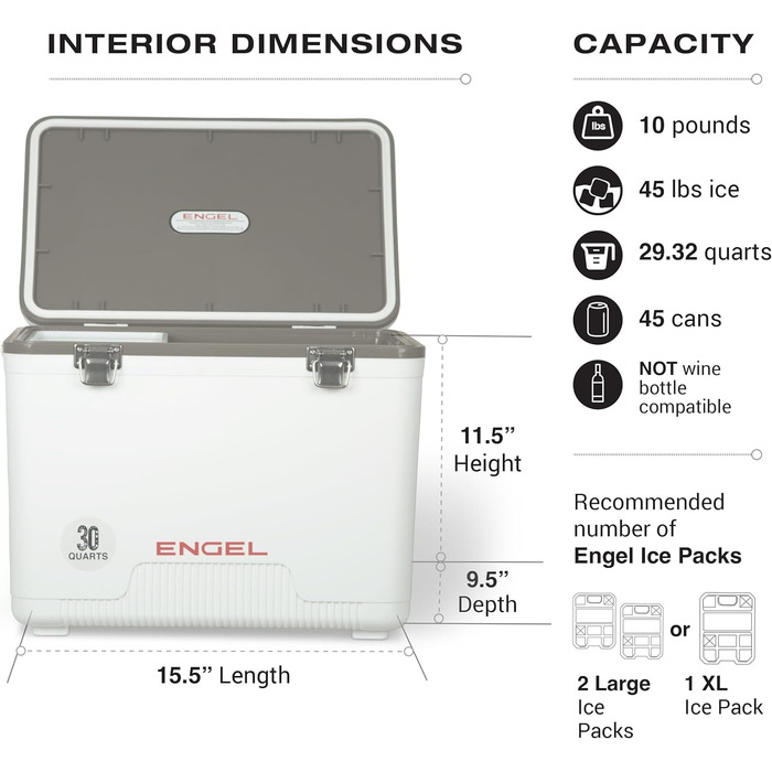 Термобокс ENGEL 30qt (28.4л) рожевий – портативний охолоджувач для кемпінгу, пікніка, подорожей. Герметичний, без електрики