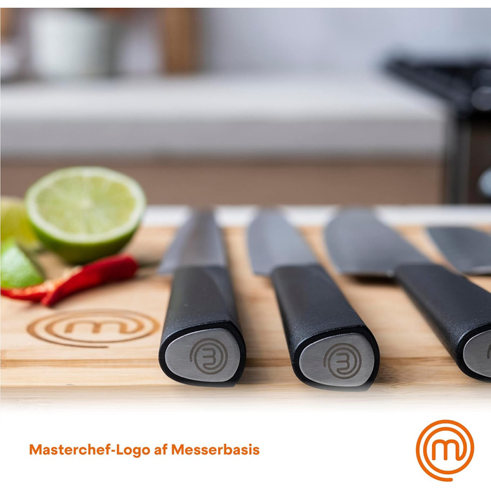 Набір кухонних ножів Masterchef 5 шт. з нержавіючої сталі, професійний, з японським дизайном