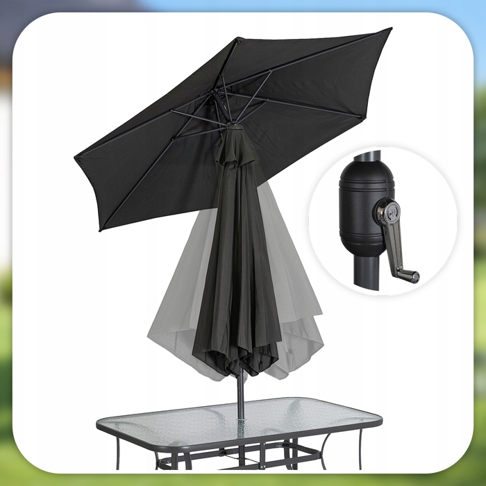 Комплект садових меблів MEBEL ELITE, тканина, чорний, 8 предметів