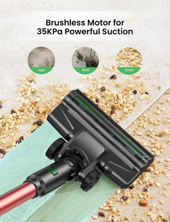 Бездротовий пилосос Vexilar Akku: 60 хв роботи, 45 kPa, 550 Вт, 6-в-1, LED дисплей, для дому та авто, видаляє шерсть тварин