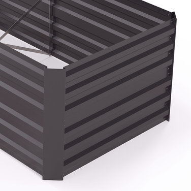 Гарний горщик для рослин, зручний квітник для посадки, догляду та вирощування, піднятий квітник, сталь, темно-сірий