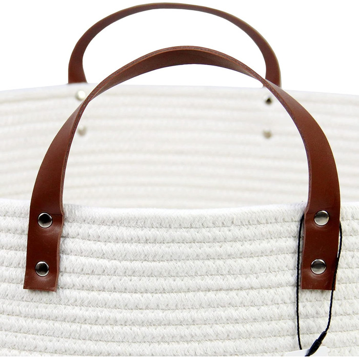 Кошик для дому Casaphoria з бавовняного шнура, XXL, для ковдр, рушників, подушок, бежево-коричневий (55,9 x 55,9 x 35,6 см)