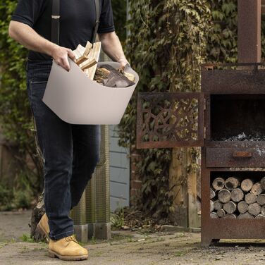 Кошик для дров Relaxdays сірого кольору з штучної шкіри