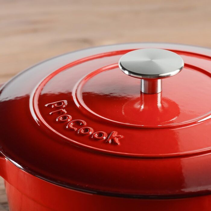 Чавунна жаровня-Жаровня з кришкою в червоному градієнті - 12 см / 0,6 л-емальована-Жаровня-Голландська духовка-для a