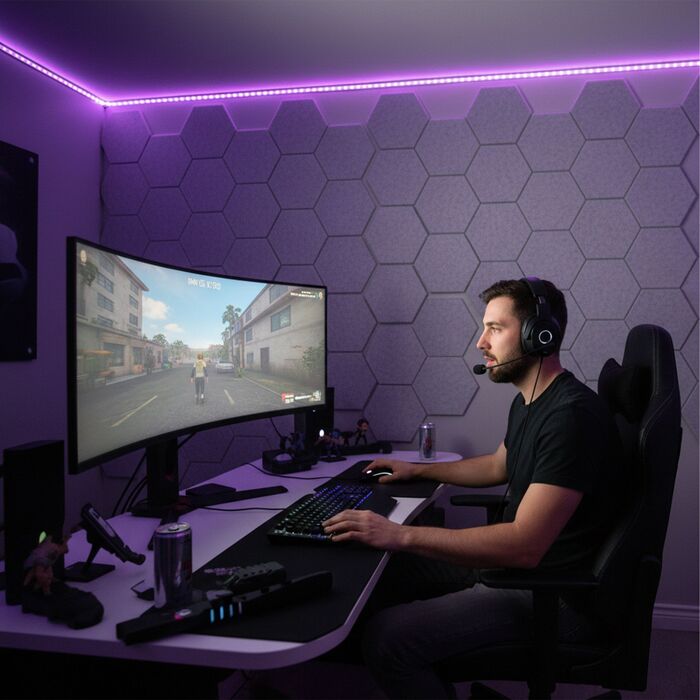 Набір шестикутних акустичних панелей Relaxdays, самоклеючі